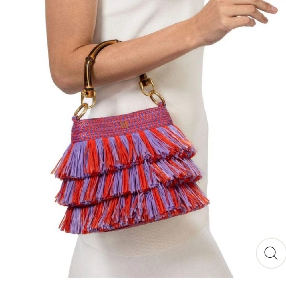 ERIC JAVITS LIL’ MAMBO STRAW BAG IN FIESTA - Picture 8 of 13